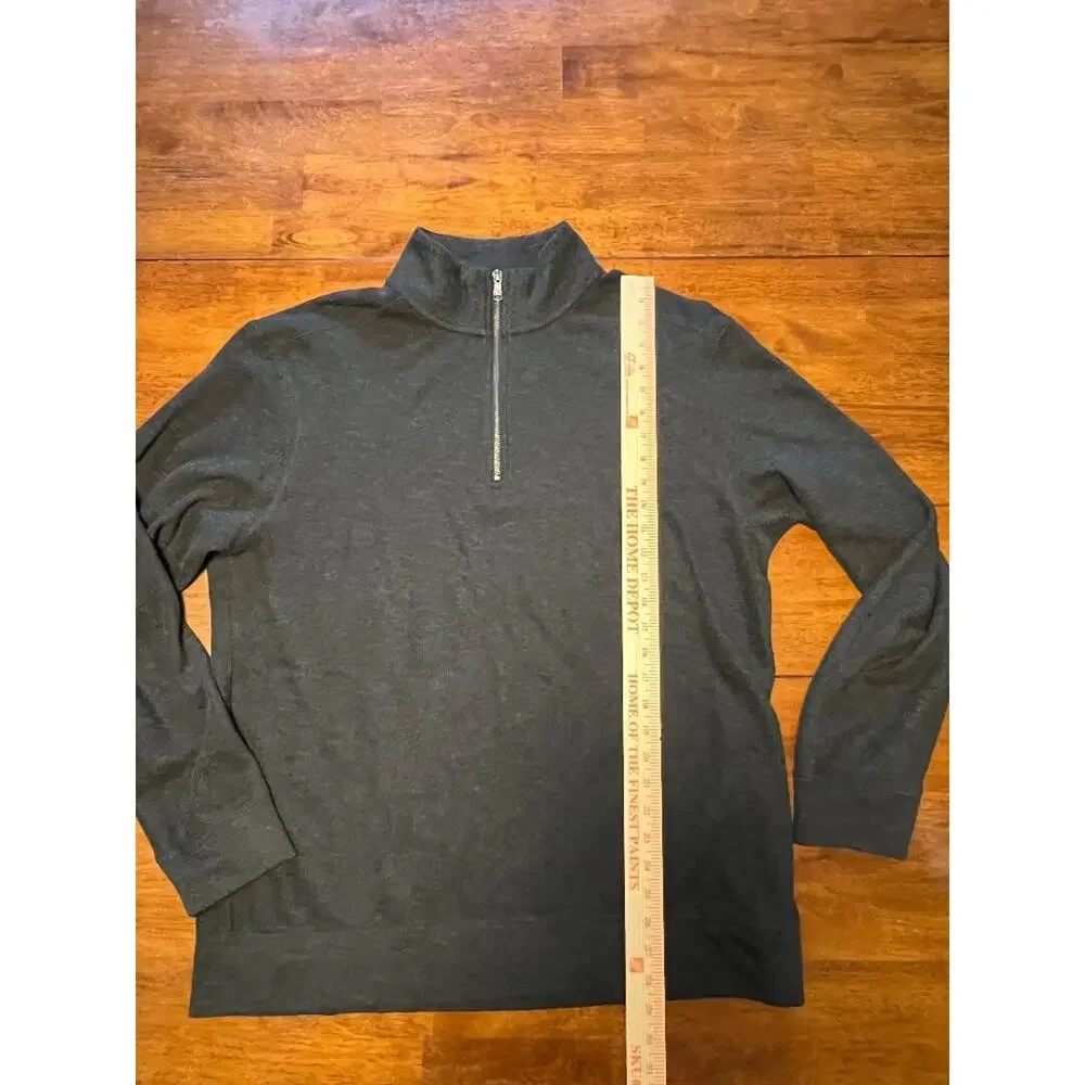 Mens Banana Republic Long Gray Sleeve Half Zip Pullover Sweater, Size XL